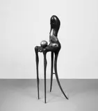 Paul Wunderlich, Chairman, 5-teilige Bronzeplastik mit bräunlicher, partiell goldener Patina