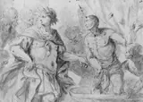 DAS MARTYRIUM DES HL. VITUS. by Umkreis Giovanni Battista Tiepolo, Feder in Rotbraun, rotbraun laviert, auf Bütten, sold May 2004