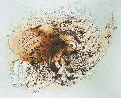 Ohne Titel by Georg Herold, Kaviar, Acryl und Lack auf Leinwand, sold Nov 2003