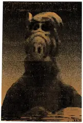 Peter Kogler, Alf, Acryl und Siebdruck auf Leinwand
