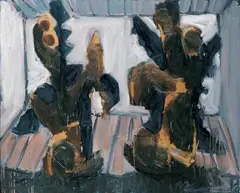 Bühnenstreit by Markus Lüpertz, Öl auf Leinwand, sold Nov 2003