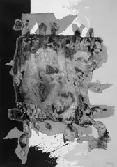 César Manrique, Ohne Titel, Acryl und Gouache über Papiercollage auf festen Karton