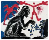 Folge und Konsequenz by A. R. Penck, 1991, Acryl über Serigrafie auf Leinwand, sold Nov 2003