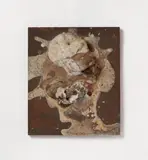 Dieter Roth, Kleines Inselbild, Materialbild aus Küchenabfällen, Gips und Acryl auf Spanplatte