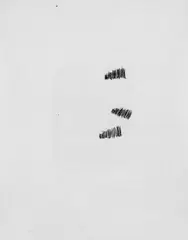 Richard Tuttle, Ohne Titel, Kugelschreiber über Aquarell auf Maschinenpapier, der linke Rand unregelmäßig geschnitten