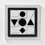 Eclipse by Victor Vasarely, 2 Reliefarbeiten: jeweils Acryl über Holzrelief, sold Nov 2003