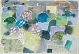 Frühling by Eduard Bargheer, Aquarell auf bräunlichem Velin mit Wasserzeichen "LABRIGLIA", sold Nov 2003
