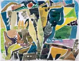 Auf Ischia by Eduard Bargheer, Aquarell auf dünnem weißen Papier, sold Nov 2003