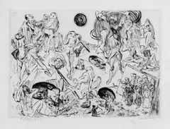 Auferstehung by Max Beckmann, Original-Radierung (Kaltnadel) auf Japan, sold Nov 2003