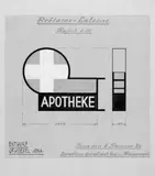 Walter Dexel, Entwurf für eine Reklame-Laterne "Apotheke"