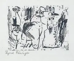 Gespenster by Lyonel Feininger, Original-Holzschnitt auf sehr dünnem Chinabütten, sold Nov 2003