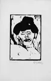 Die Trunkene by Erich Heckel, Original-Holzschnitt auf schwerem leicht genarbten Velin, sold Nov 2003
