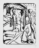 Erich Heckel, Die Brüder Karamasow, Original-Lithographie auf gelblichem glatten Velin