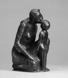 Bernhard Hoetger, Mutter, ihr Kind küssend, Bronzeplastik nach einer Gipsskulptur von