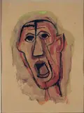 Karl Hofer, Männerkopf mit offenem Mund