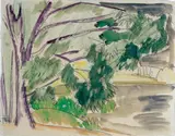 Ernst Ludwig Kirchner, Bäume am Seeufer (Böhmen)