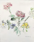 Oskar Kokoschka, Sommerblüten mit Zinnie und Nelke
