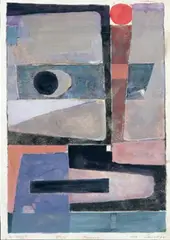 Fritz Levedag, "NR 1472", Tempera auf elfenbeinfarbenem Papier