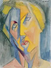 André Lhote, Tete d'Expression, Aquarell auf Zeichenblock-Papier