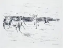 Polo by Max Liebermann, Original-Lithographie auf Bütten mit Wasserzeichen "G FICHTNER", sold Nov 2003
