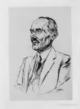 Max Liebermann, Bildnis August Gaul, Original-Radierung (Kaltnadel) auf Van Gelder-Bütten