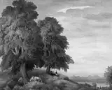 Carlo Mense, Siebengebirgslandschaft, Öl auf Holz