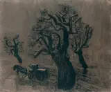 Otto Pankok, Landschaft mit Eselskarren
