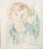Mädchenbildnis by Hans Purrmann, Öl auf Leinwand, doubliert, sold Nov 2003