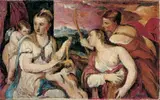 Die Erziehung des Amor, nach Tizian (Galleria Borghese, Rom) by Hans Purrmann, Öl auf Leinwand, sold Nov 2003