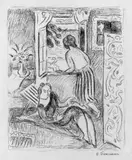 Hans Purrmann, Frauen am Fenster, Montagnola, Original-Lithographie auf Velin