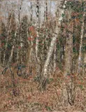Reisig sammelnde Frau by Christian Rohlfs, Öl auf Leinwand, sold Nov 2003