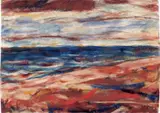 Ostsee (Strand in Misdroy) by Christian Rohlfs, Wassertempera auf festem genarbten Aquarellkarton, sold Nov 2003