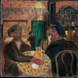 Karl Schwesig, Arbeiterkneipe, Öl auf Leinwand