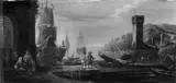 Nachfolge Johannes Lingelbach, IN EINEM SÜDLICHEN SEEHAFEN., Öl auf Leinwand (doubliert)