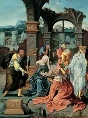 Jan van Dornicke, gen. Meister von 1518, DIE ANBETUNG DER KÖNIGE., Öl auf Holz (parkettiert)