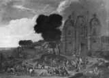 Mathys Schoevaerdts, FISCHMARKT VOR PRÄCHTIGER ARCHITEKTURKULISSE., Öl auf Leinwand (doubliert)