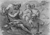 JOHANNES DER TÄUFER. by called Domenichino Domenico Zampieri, Feder in Sepia, laviert, auf Papier, sold Nov 2003