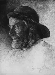 Heinrich Kühn, Seemann, Pigmentdruck mit Holzkohlenstaub auf festem, strukturiertem Papier