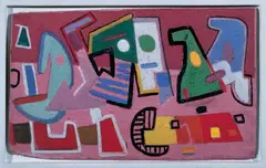Max Ackermann, Komposition, Tempera und Kreide auf Malpappe