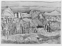 Akropolis by Eduard Bargheer, Original-Farbradierung (Kaltnadel und Aquatinta), sold May 2003