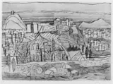 Eduard Bargheer, Akropolis, Original-Farbradierung (Kaltnadel und Aquatinta)