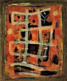 Roger Bissière, Composition 87, Öltempera auf Leinwand
