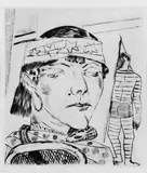 Max Beckmann, Schlangendame, Original-Radierung (Kaltnadel) auf Velin