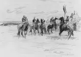 Otto Dill, Pferderennen, Chalk drawing