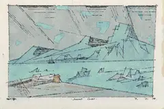 Desert Coast by Lyonel Feininger, Aquarell und Federzeichnung auf elfenbeinfarbenem Bütten, sold May 2003