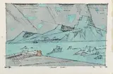 Lyonel Feininger, Desert Coast, Aquarell und Federzeichnung auf elfenbeinfarbenem Bütten