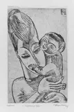 Conrad Felixmüller, Der Sohn, Original-Radierung (Kupferstich), braun gedruckt, auf Velin