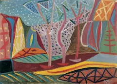 Werner Gilles, Schlucht 3, Öltempera auf Leinwand