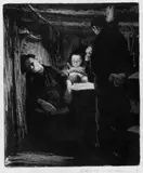 Käthe Kollwitz, Tod, Original-Lithographie auf beigem China, aufgewalzt auf festes Velin