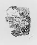 Alfred Kubin, Aus: Heinrich Lautersack, Unpaar, 7 (von 12) Original-Lithographien auf gelblichem Velin um